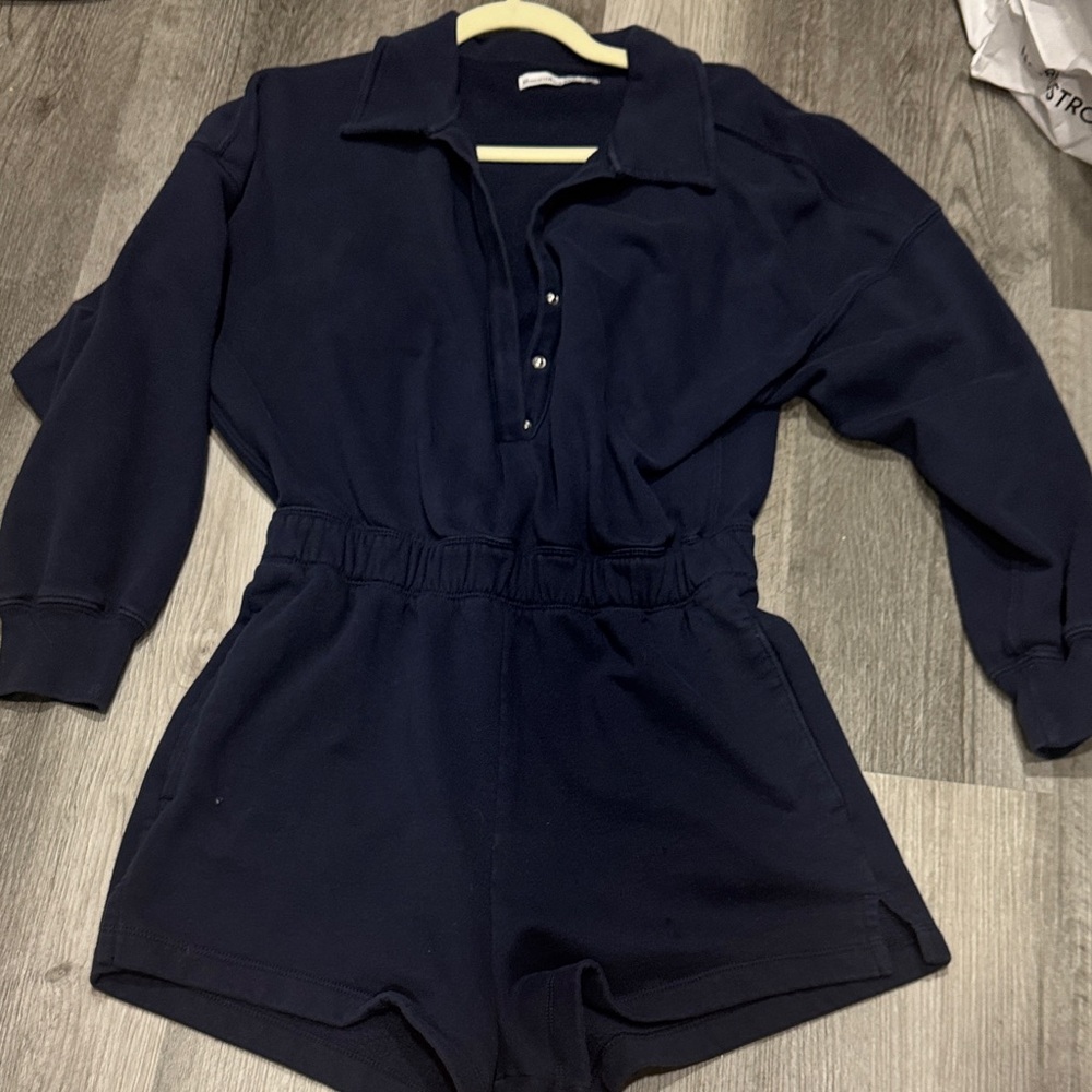Abercrombie & Fitch Navy Blue Long Sleeve Romper - Size Medium